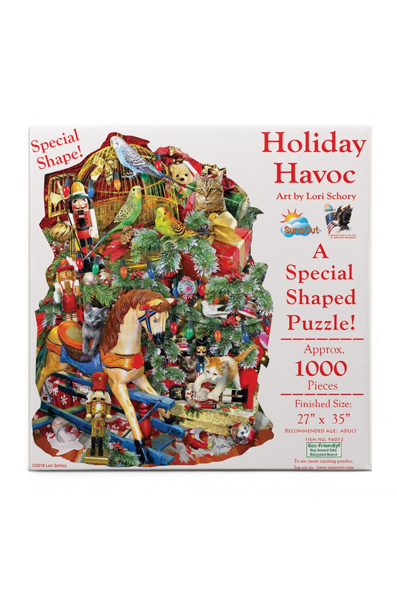 Holiday Havoc 1000 piece Jigsaw Puzzle for Adults Special Shape, Alternate, color, Multicolor