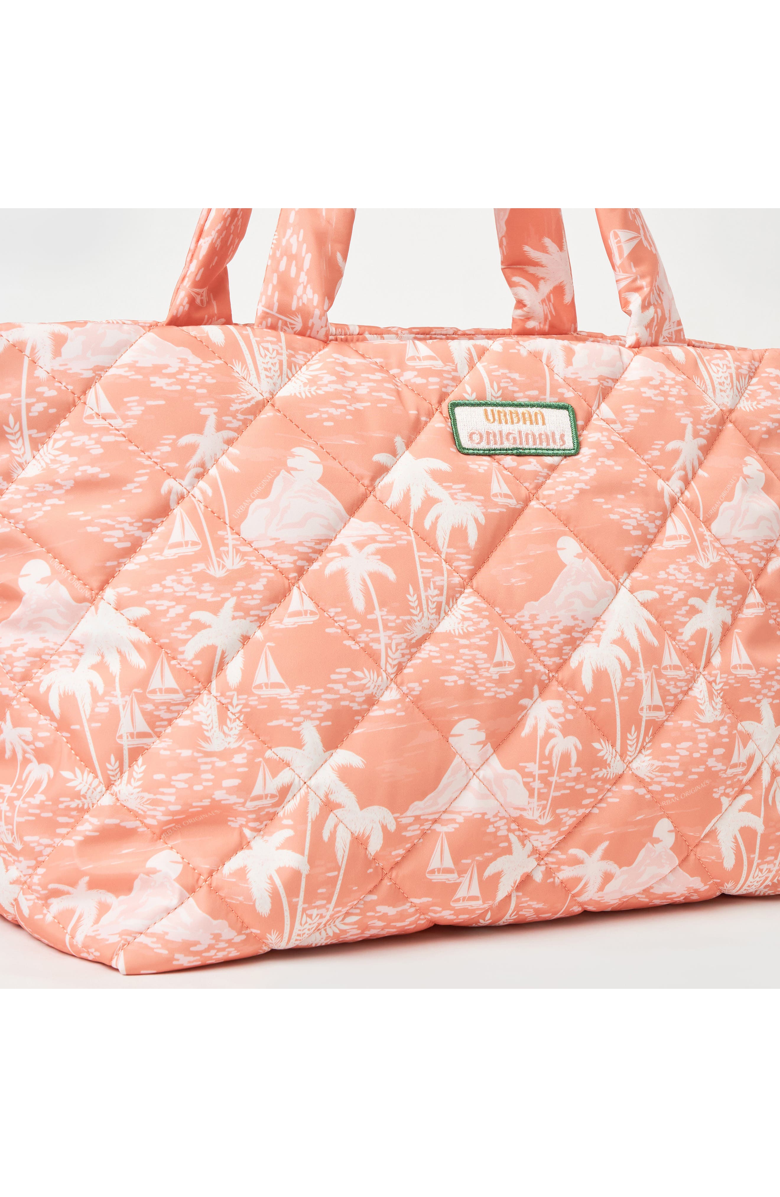 Woven Tote Bag, Alternate, color, ISLAND PEACH