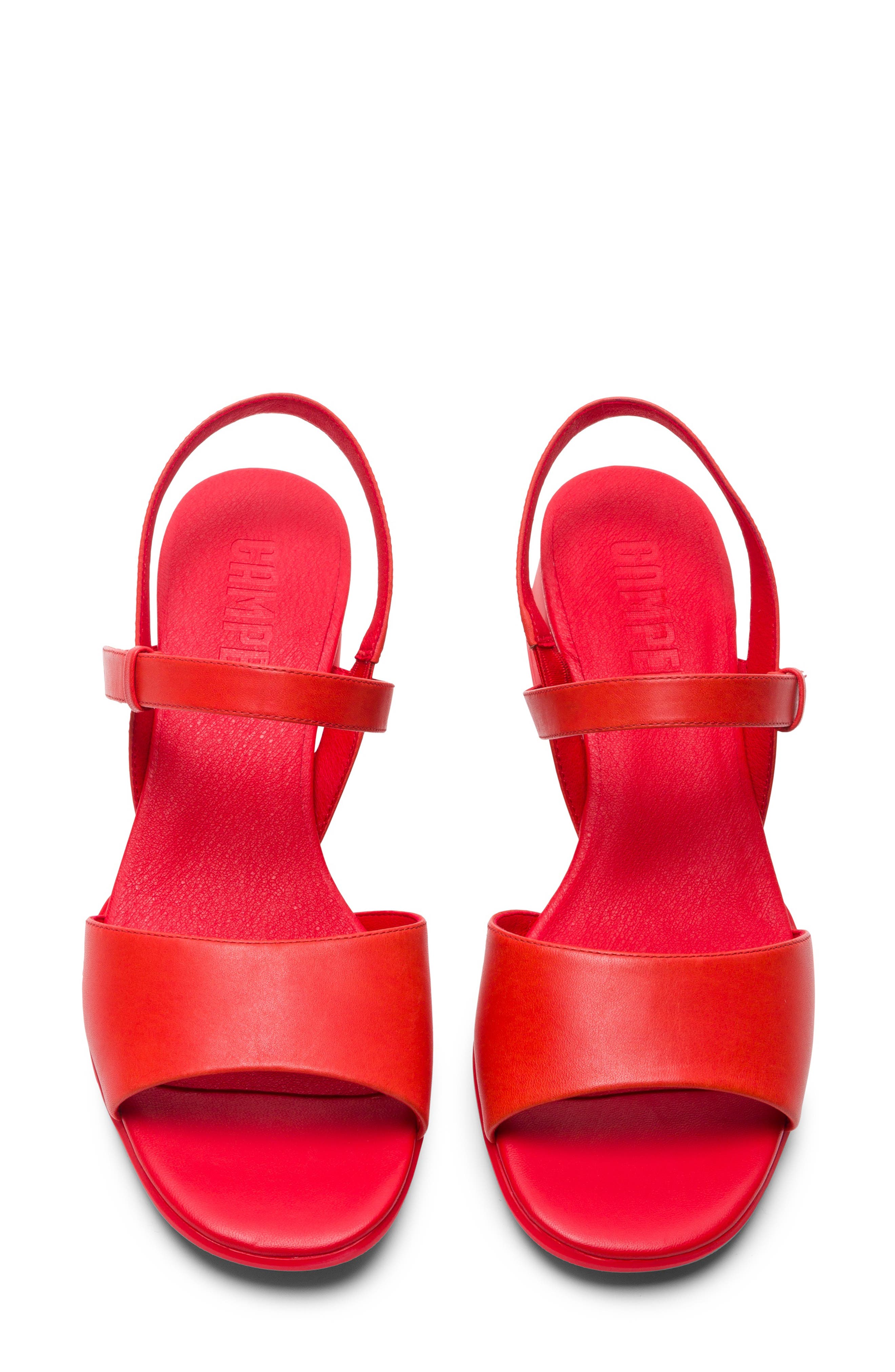Camper Katie Block Heel Sandal, Alternate, color, Bright Red