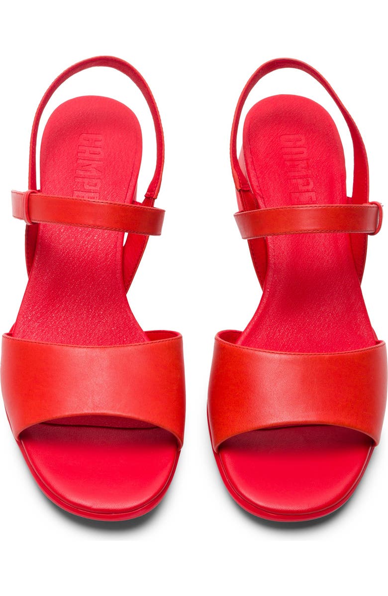 Camper Katie Block Heel Sandal, Alternate, color, Bright Red