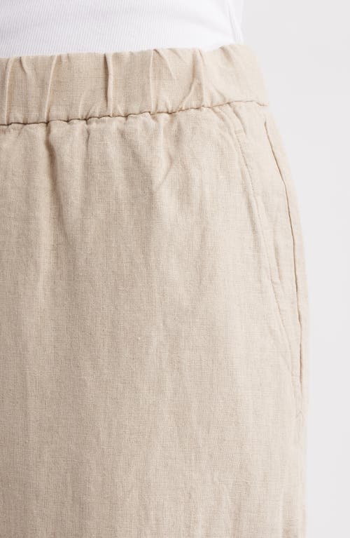 Shop Eileen Fisher Wide Leg Organic Linen Ankle Pants In Undyed Natural