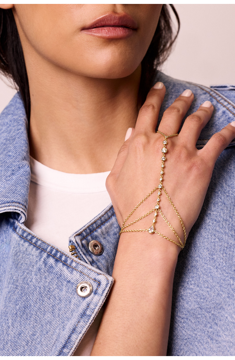 Electric Picks Bowie Hand Chain, Alternate, color, Gold