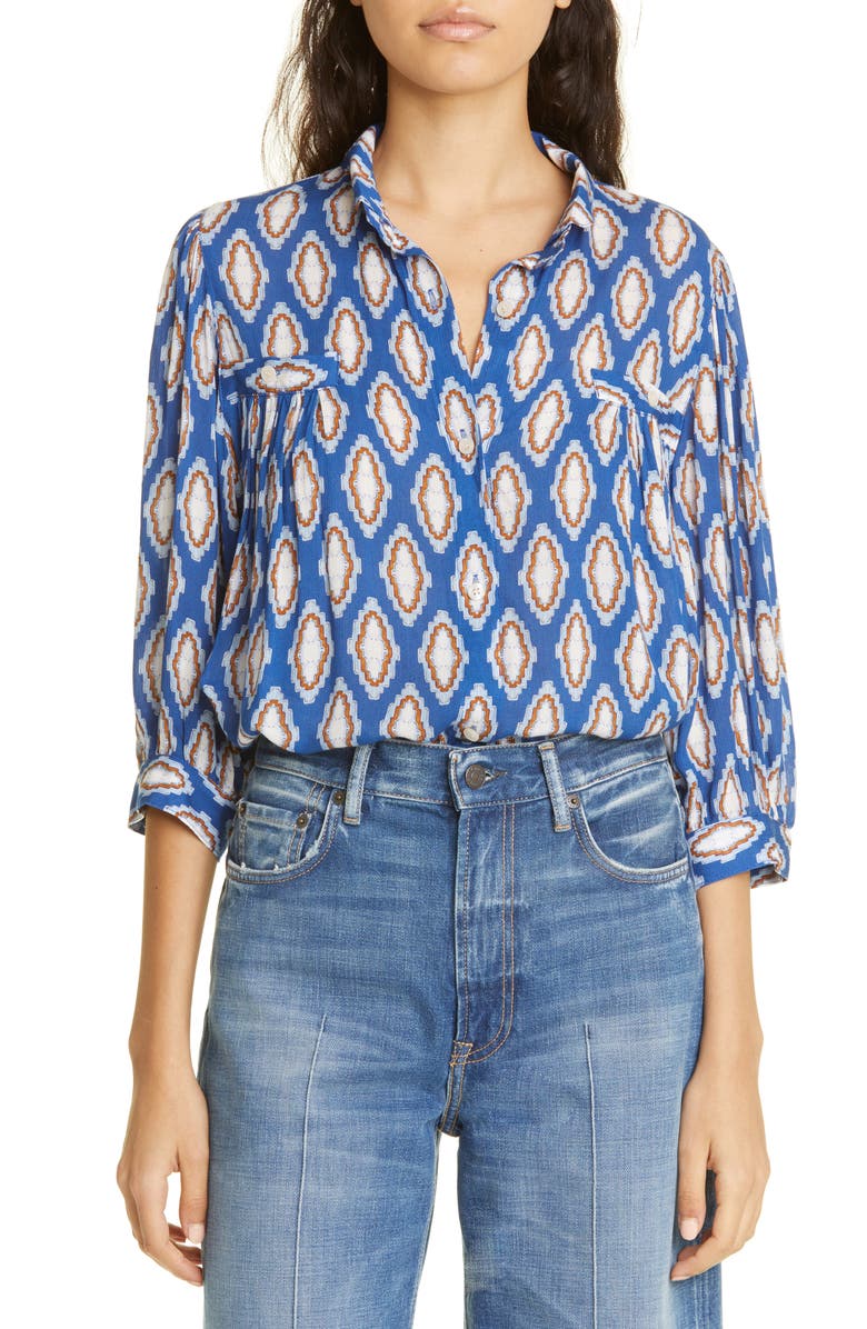Smythe Medallion Print Blouse, Main, color, 