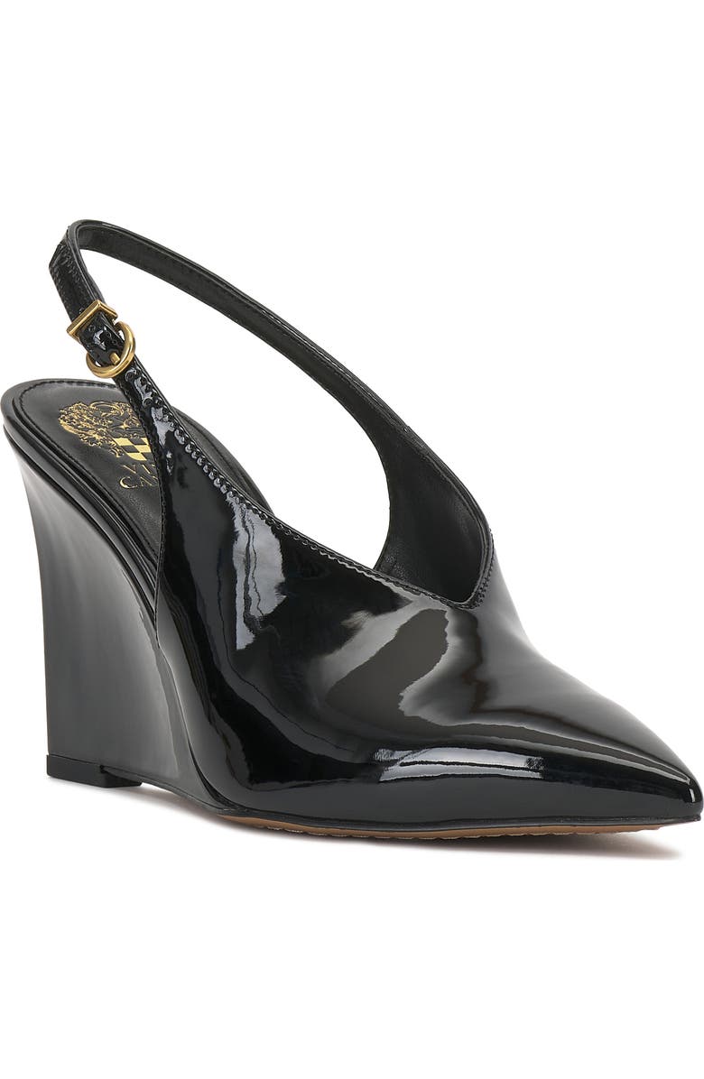 Vince Camuto Meristi Slingback Pointed Toe Wedge Pump, Main, color, Black