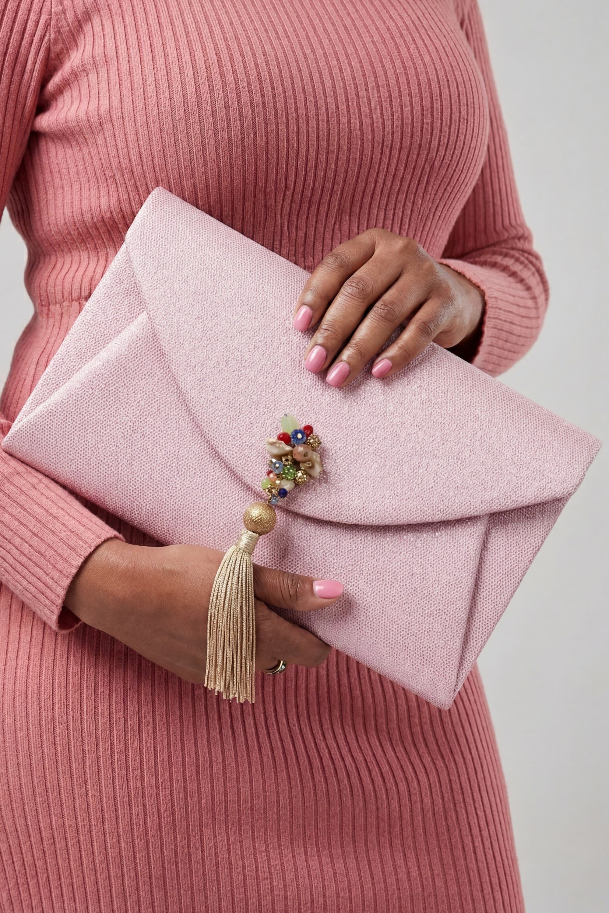 LarAllan Feyi Oversized Envelope Clutch, Alternate, color, Blush Pink