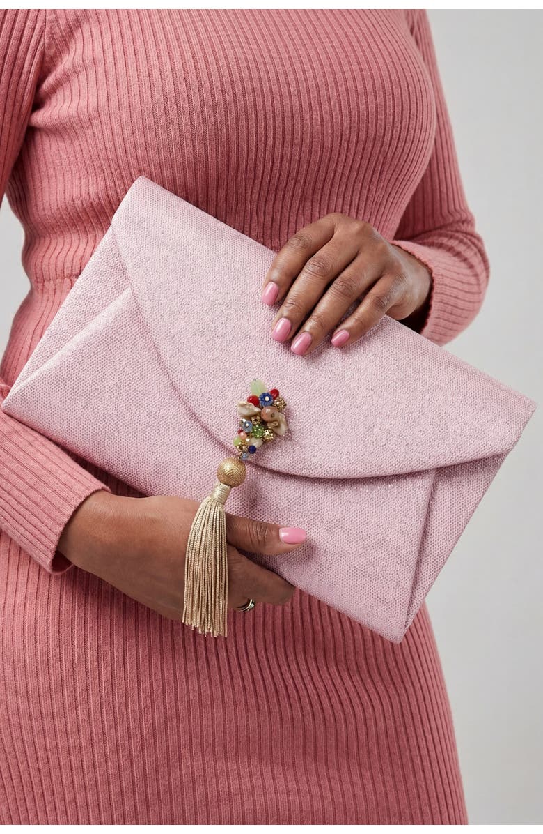 LarAllan Feyi Oversized Envelope Clutch, Alternate, color, Blush Pink