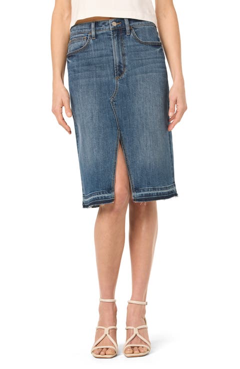 Joe's High Waist Slit Denim Midi Skirt | Nordstromrack Joe's High Waist Slit Denim Midi Skirt | Nordstromrack