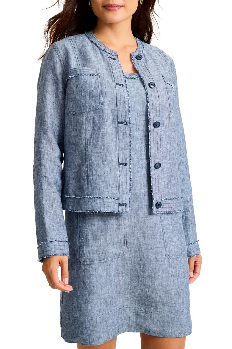 Two Palms Patch Pocket Linen Jacket, Alternate, color, COASTLINE
