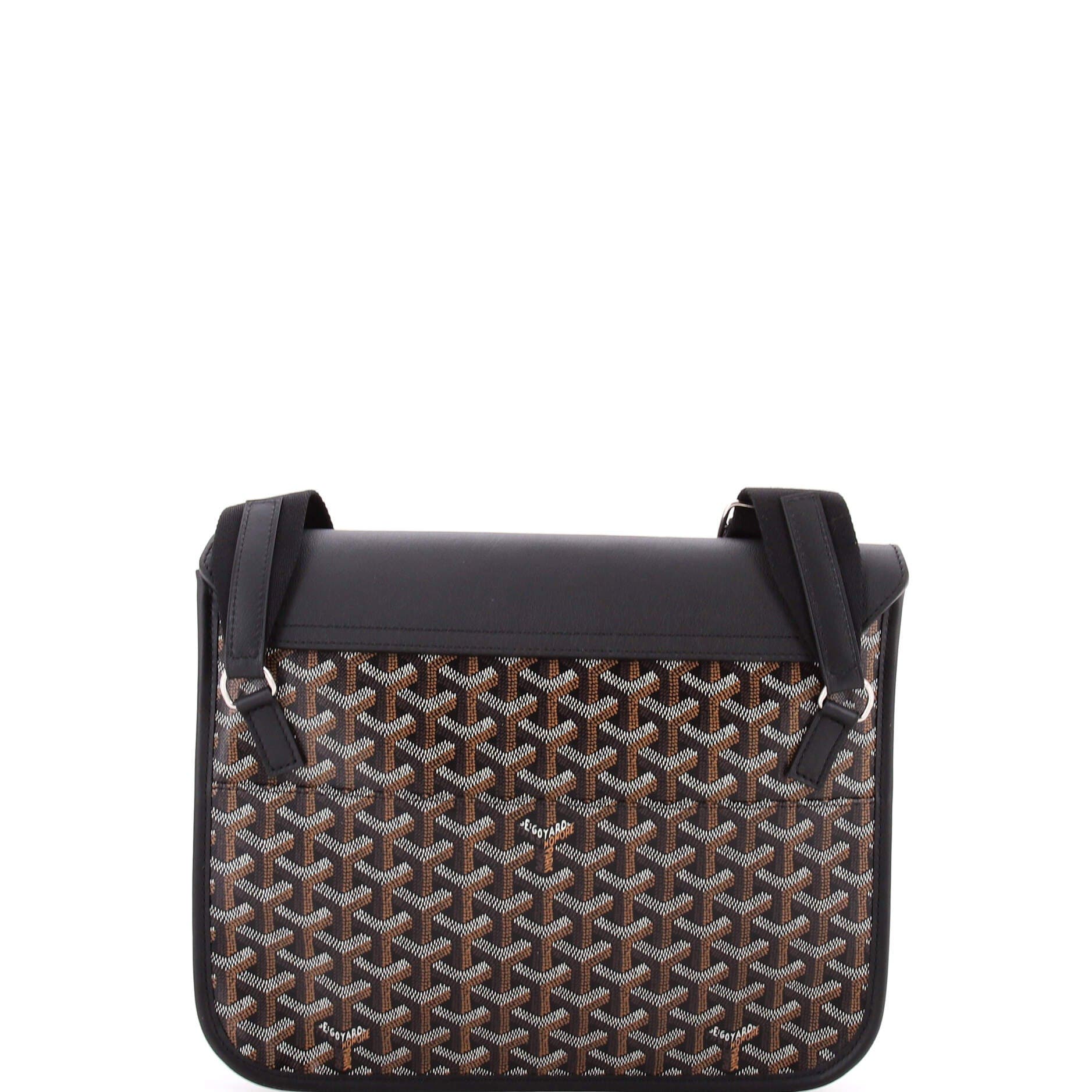 Pre-Owned Goyard Coursier Messenger Bag Coated Canvas and Leather, Alternate, color, Black