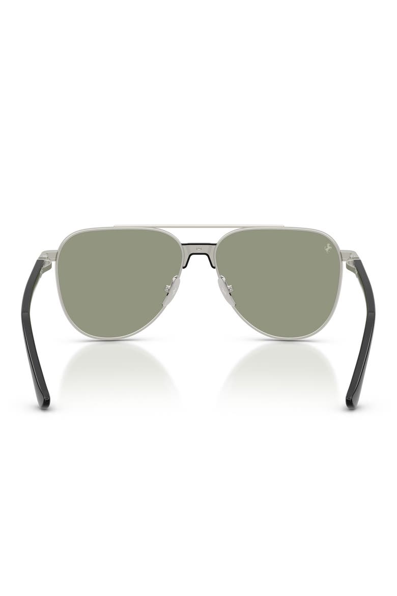 59mm Pilot Sunglasses, Alternate, color, SILVER MATTE / DARK GREEN RED