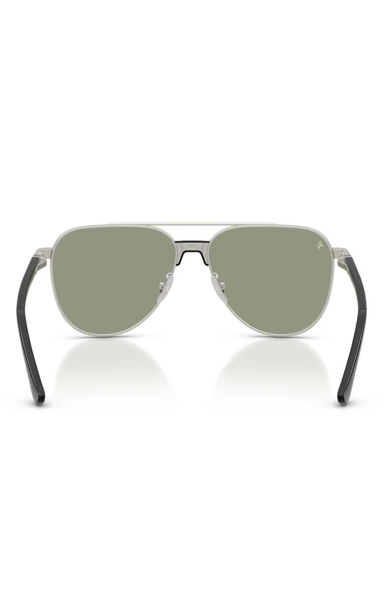 Ferrari 59mm Pilot Sunglasses, Alternate, color, Silver Matte / Dark Green Red