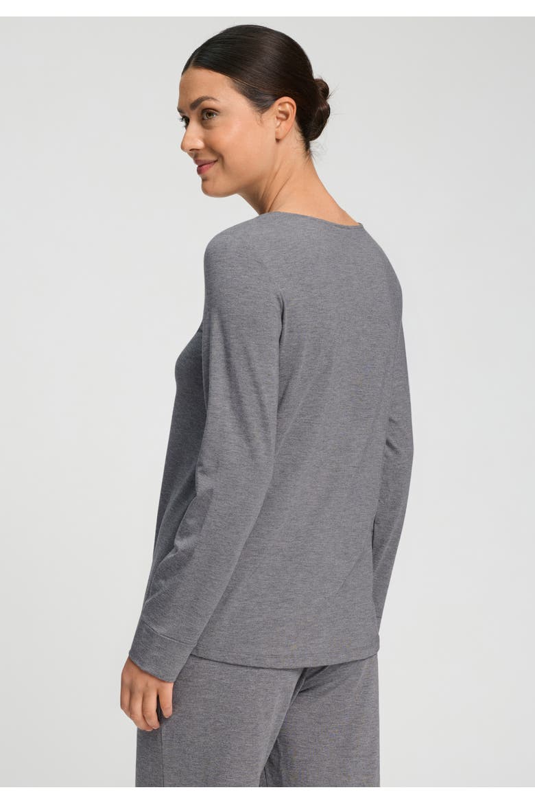 Natural Elegance Relaxed Round Neck Top, Alternate, color, Stone Melange