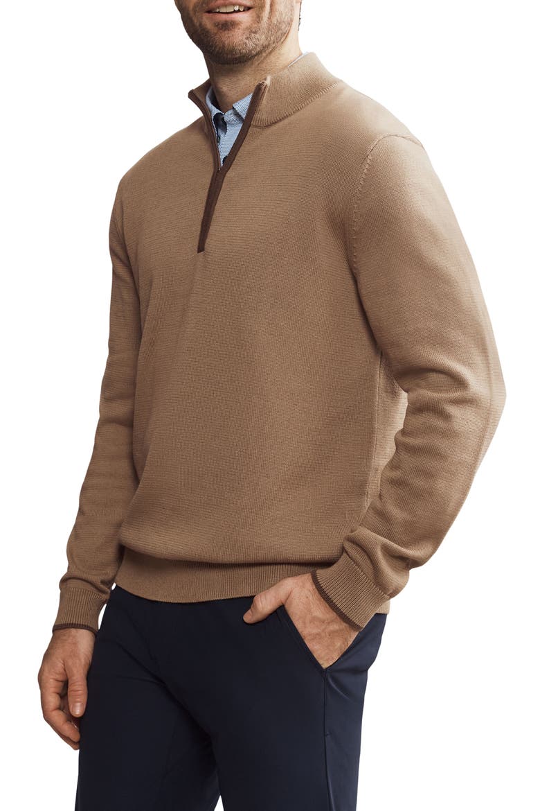Commuter Quarter Zip Sweater, Alternate, color, SAVANNAH TAN HEATHER