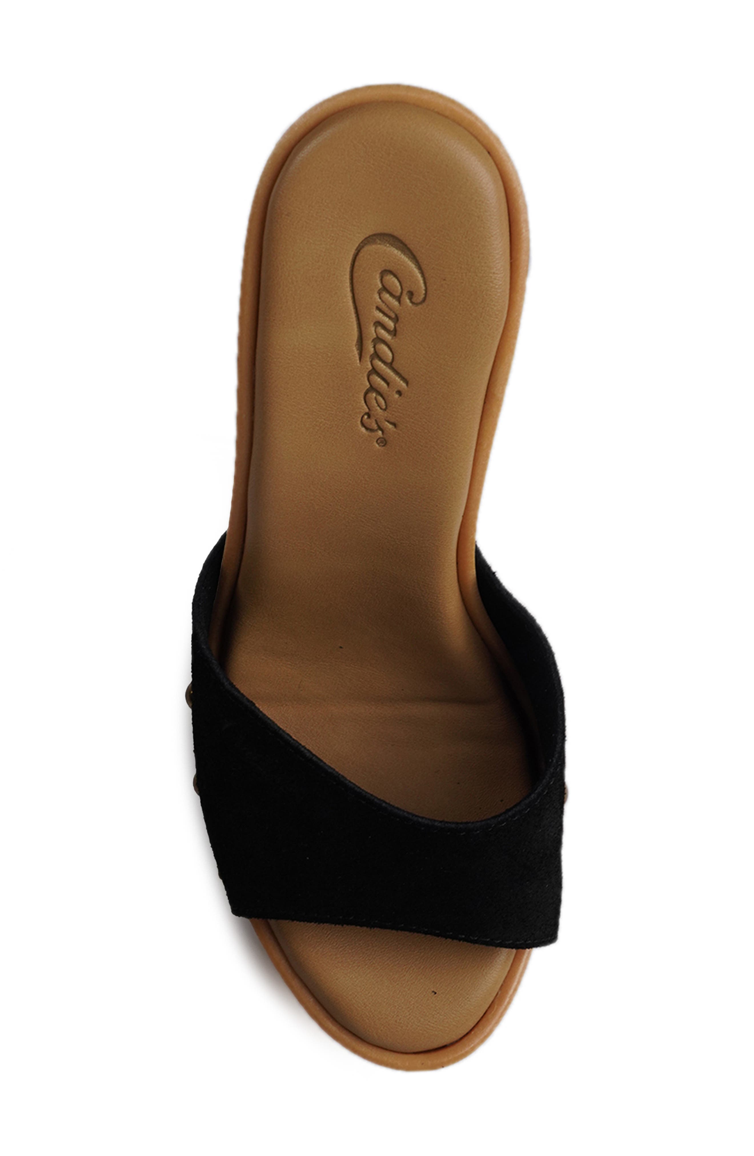 Candie's Viviana Platform Sandal, Alternate, color, Black Suede
