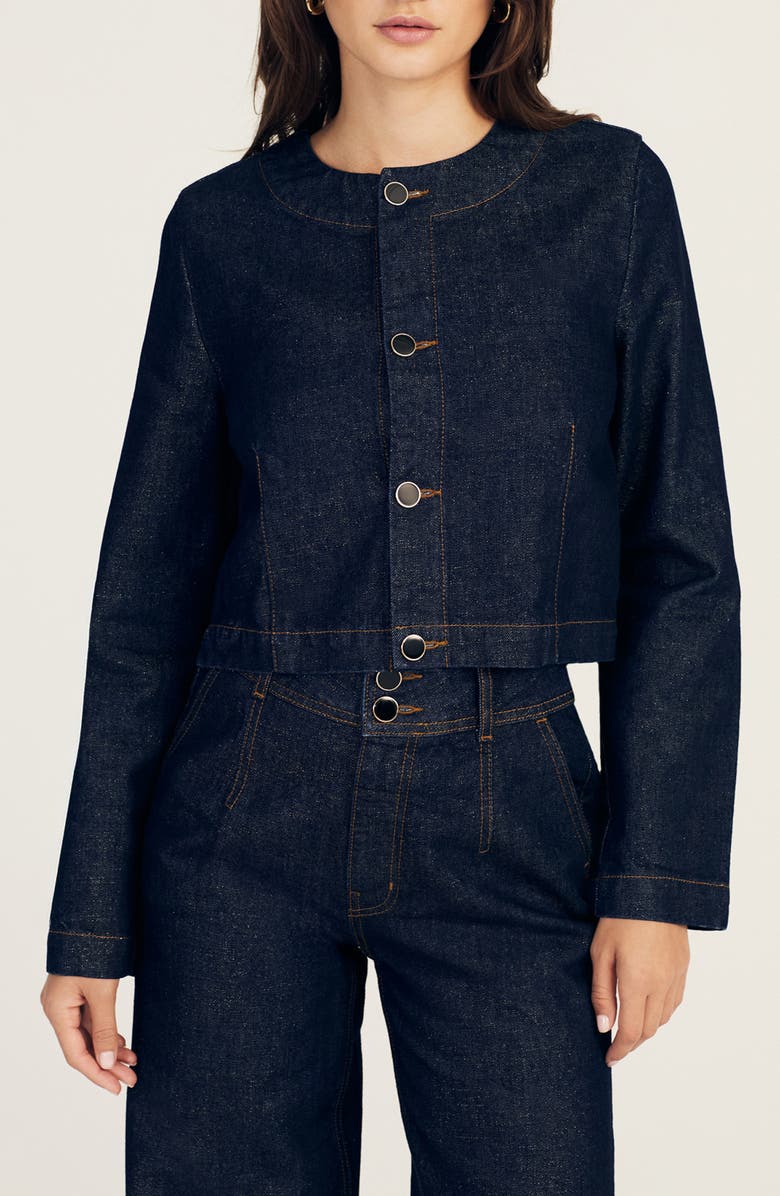 Derek Lam 10 Crosby Ezra Denim Jacket, Main, color, Charme