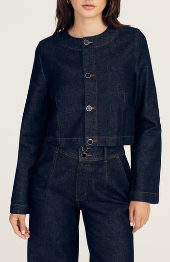 Derek Lam 10 Crosby Ezra Button-front Denim Jacket In Blue