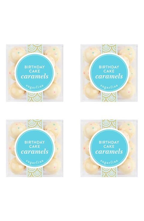Birthday Cake Caramels Set of 4 Candy Cubes
