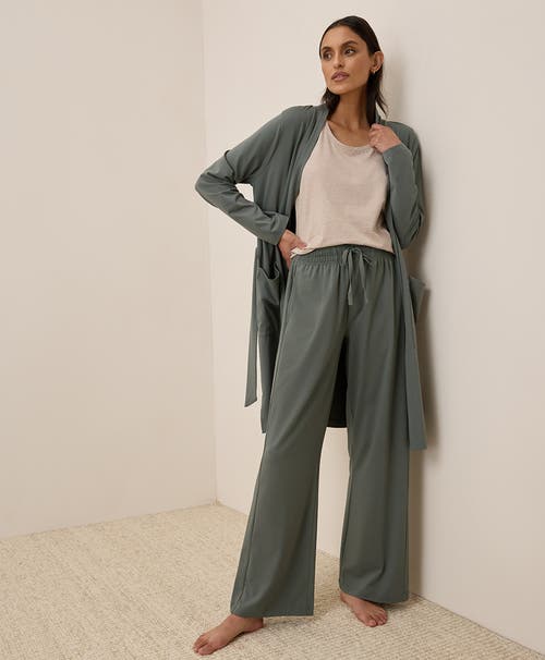 Shop Pact Organic Cotton Cool Stretch Lounge Duster In Castor Grey