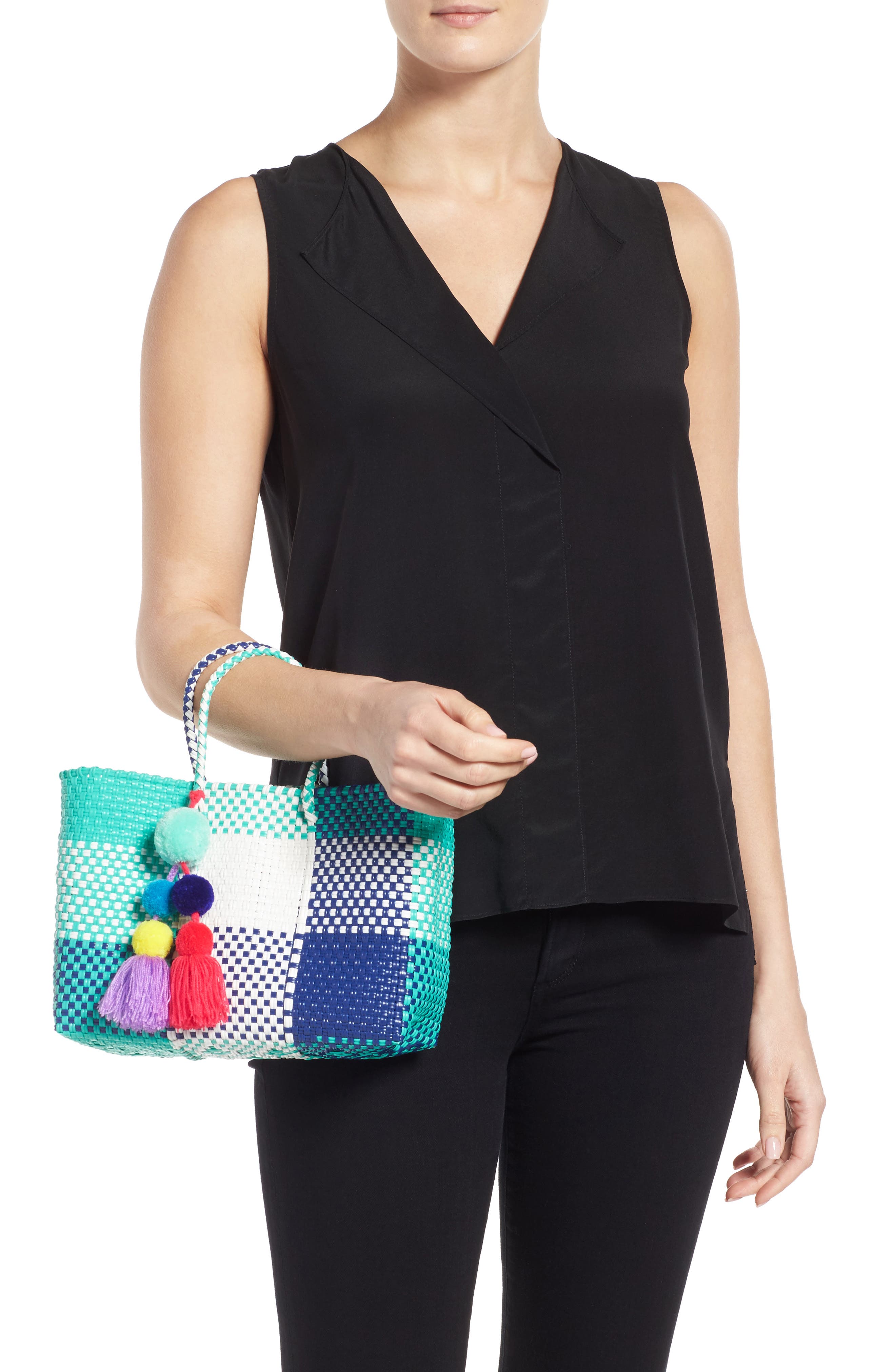 Mini Stella Tote, Alternate, color, BLUE PLAID