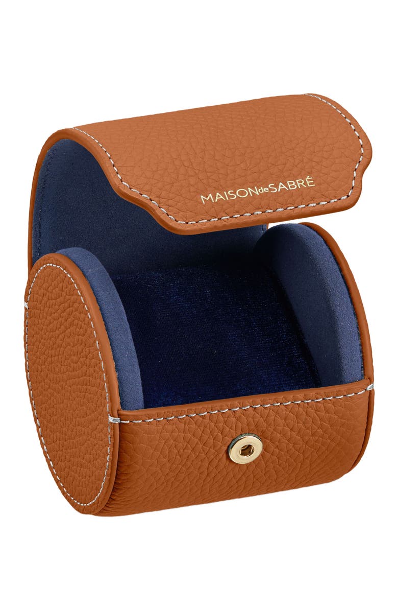MAISON de SABRÉ Leather Watch Roll, Alternate, color, Pecan Brown