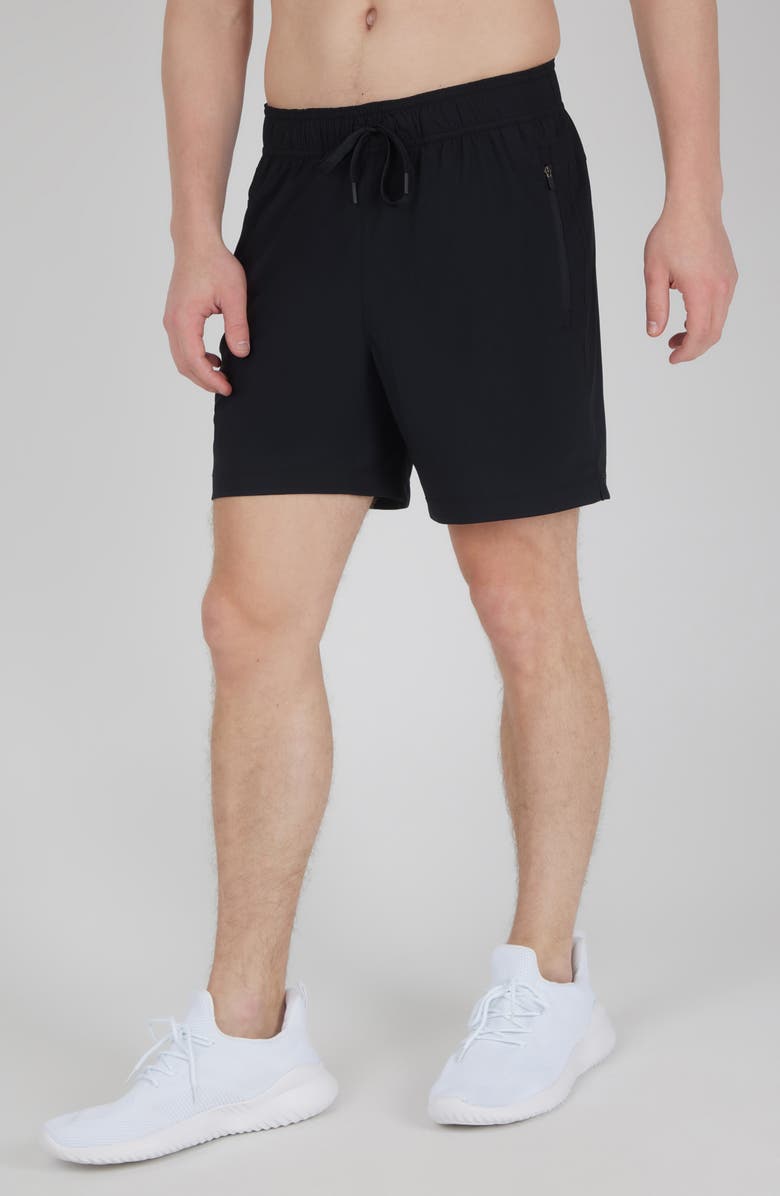 90 DEGREE BY REFLEX Stretch Tech Knit Active Shorts, Alternate, color,
