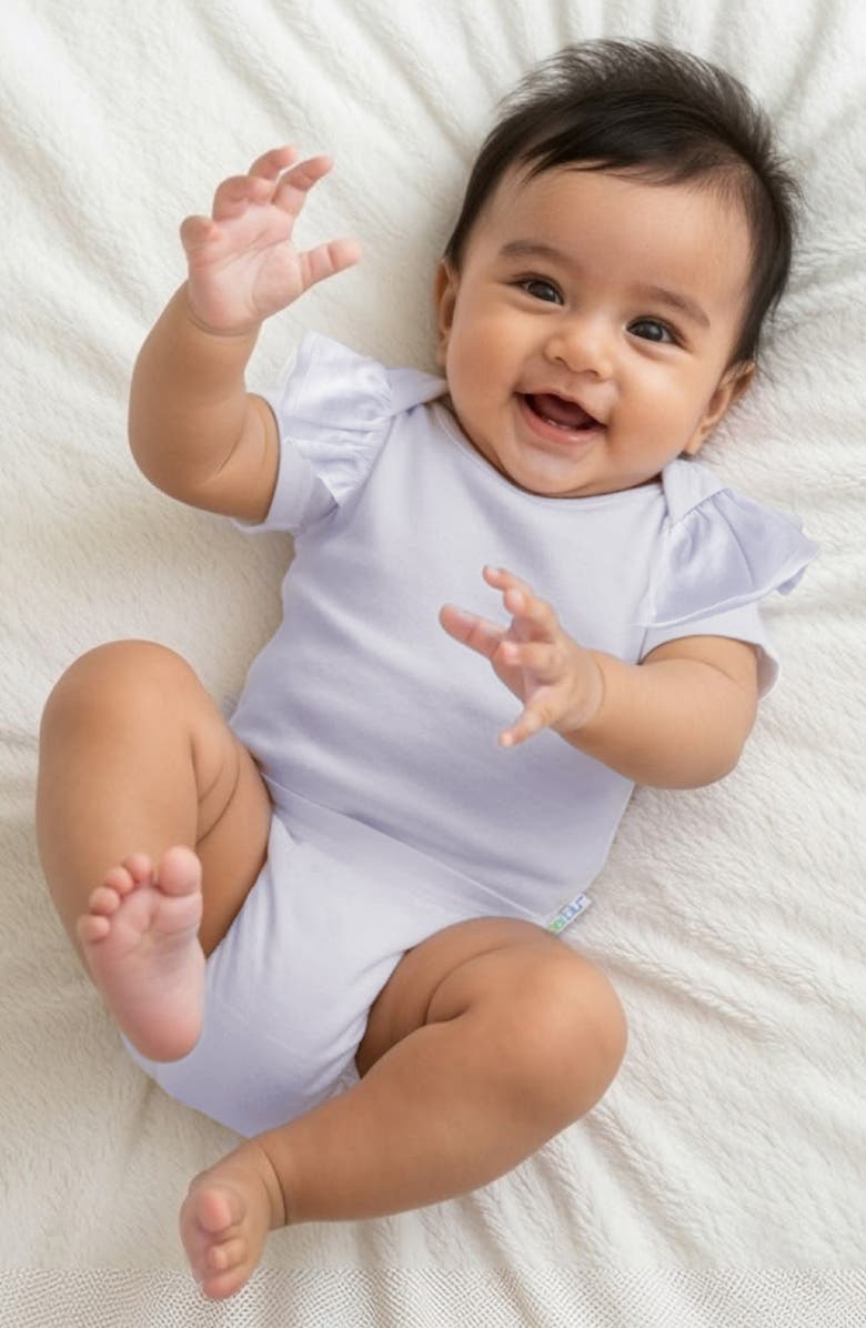 BUTTERBLU Rose Assorted 5-Pack Ruffle Sleeve Organic Cotton Bodysuits, Alternate, color,