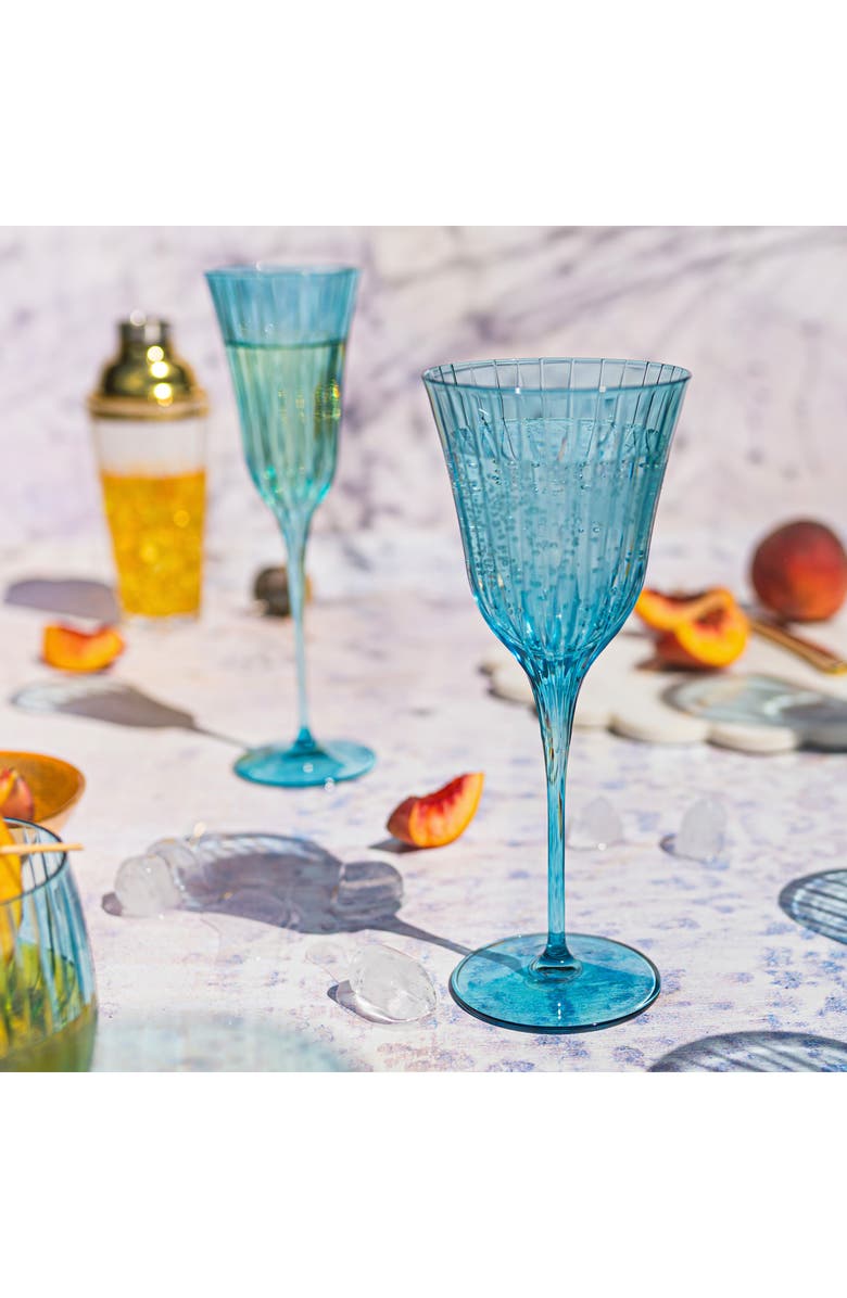 VIETRI Natalia Teal Water Glass, Alternate, color, Blue