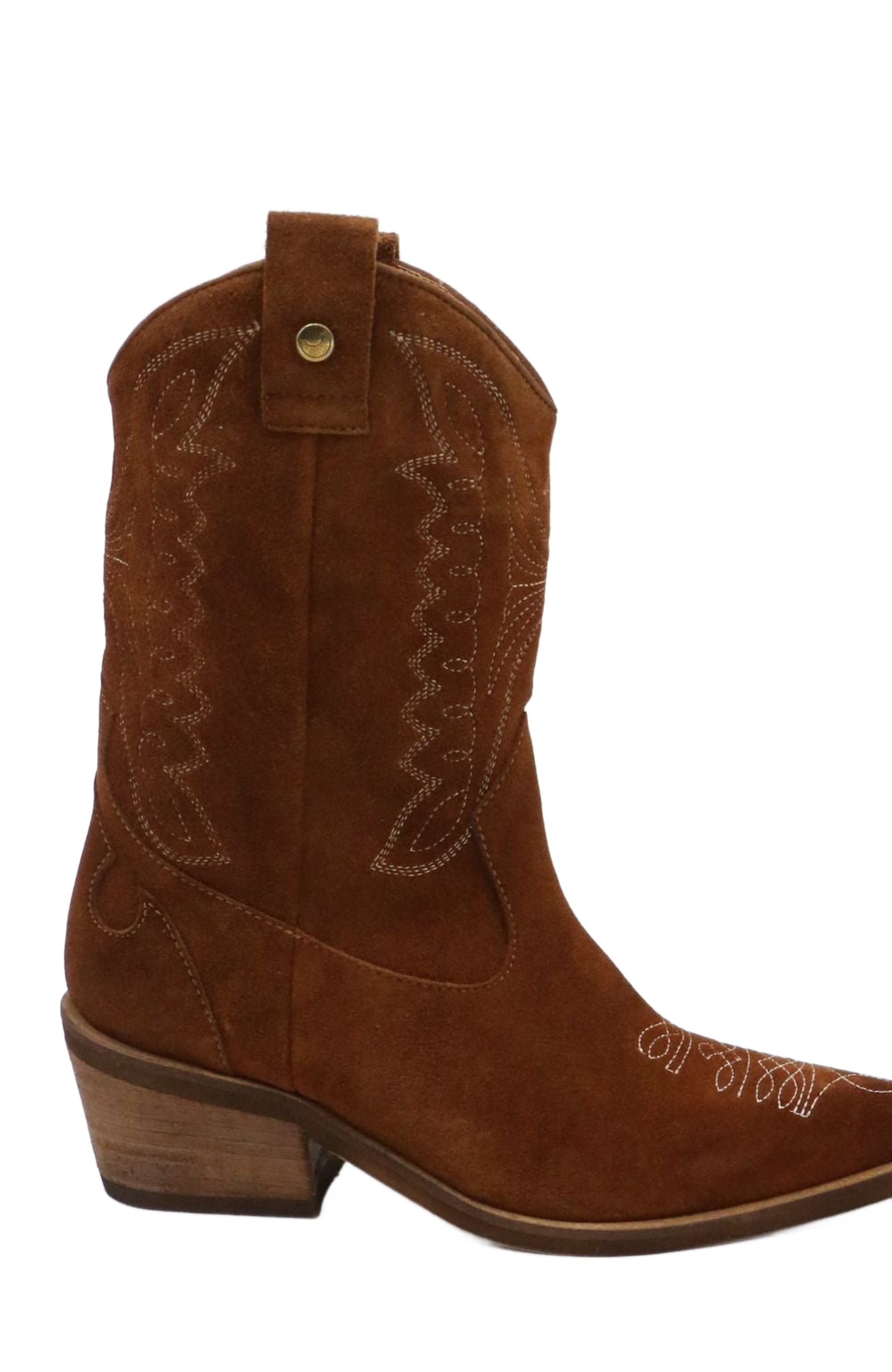STIVALI NEW YORK Suede Unstoppable Western Cowboy Boots, Alternate, color, Tan / Suede