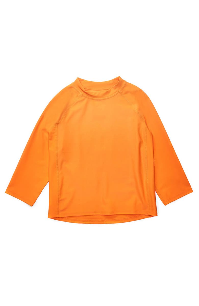 Leveret Kids Long Sleeve Rash Guard, UPF 50+ Swim Shirt, Main, color, Orange