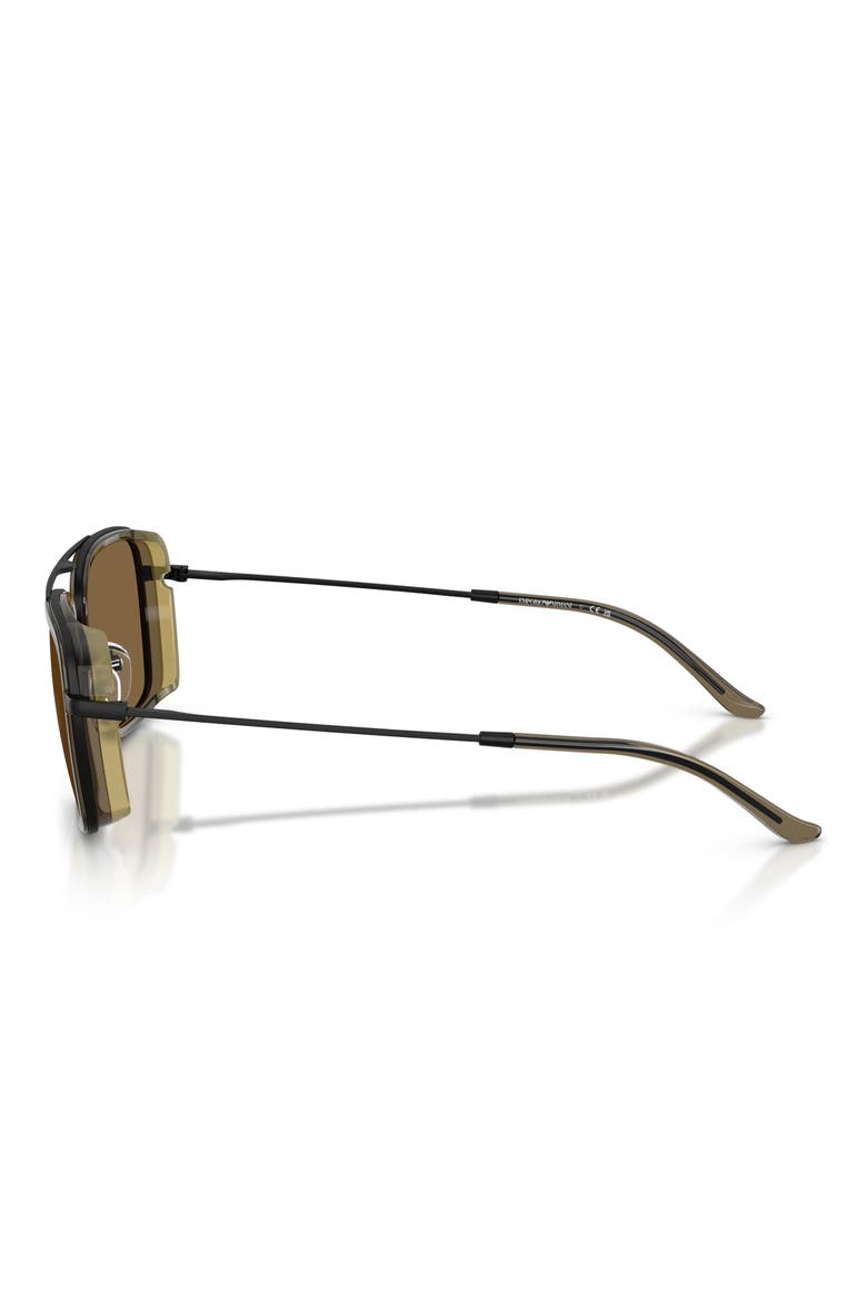 54mm Square Sunglasses, Alternate, color, MATTE BLACK / DARK GREEN