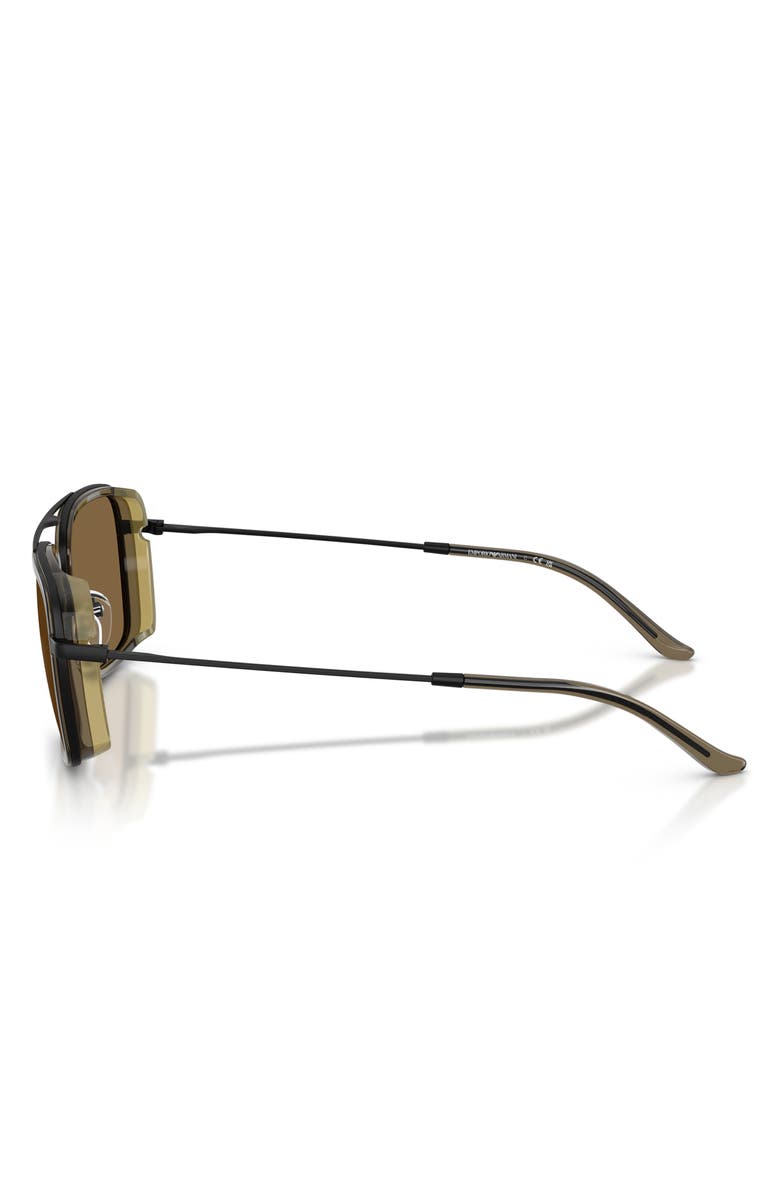 Emporio Armani 54mm Square Sunglasses, Alternate, color, Matte Black / Dark Green
