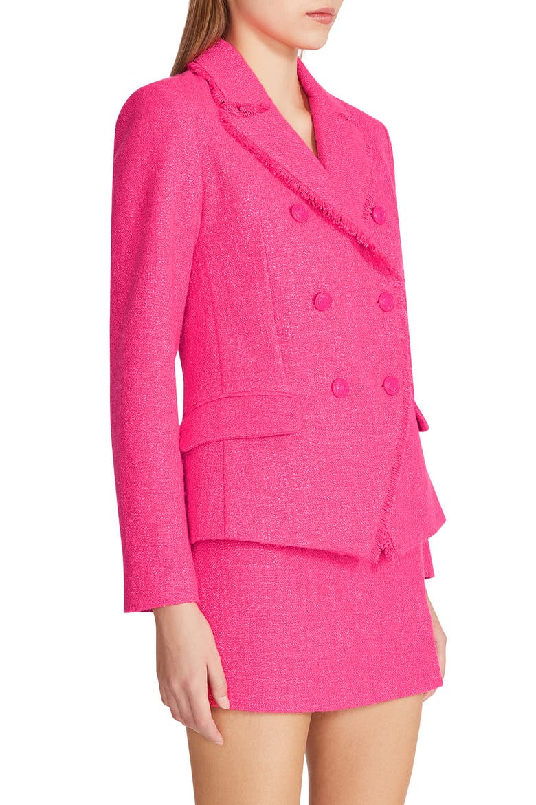 Naomi Double Breasted Tweed Blazer, Alternate, color, PINK GLO