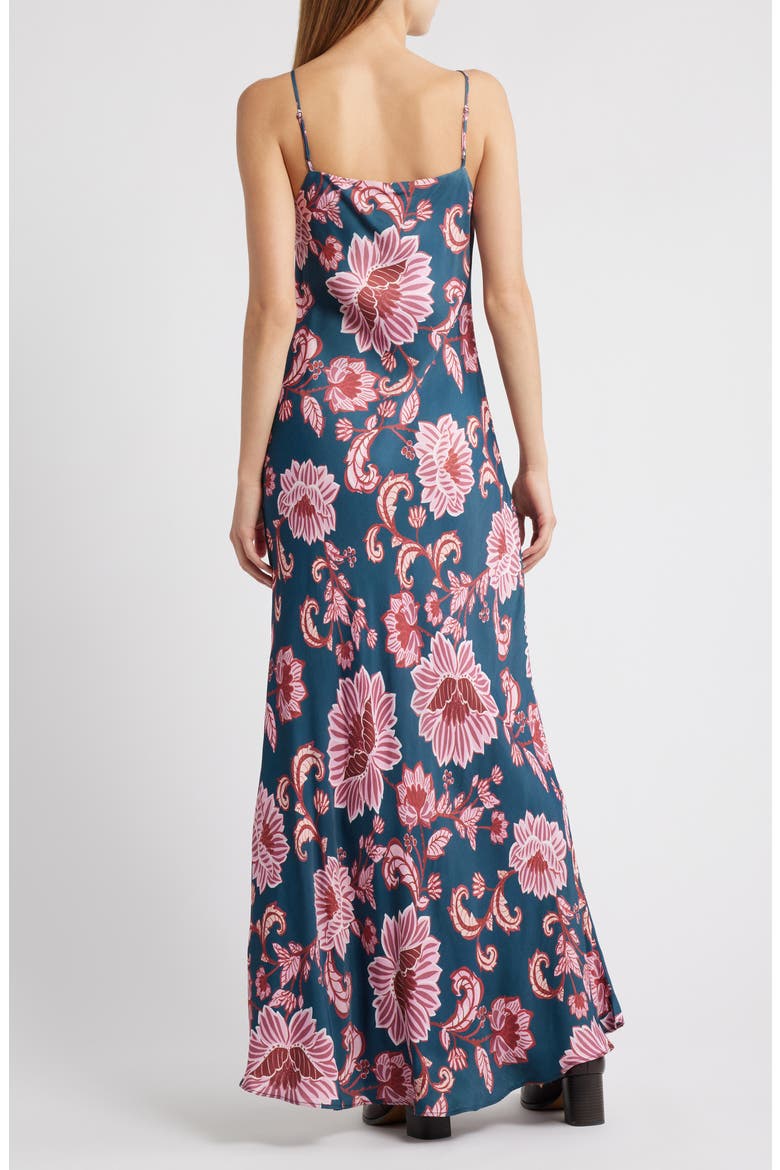 Flower Delicacy Paisley Slipdress, Alternate, color, DARK BLUE