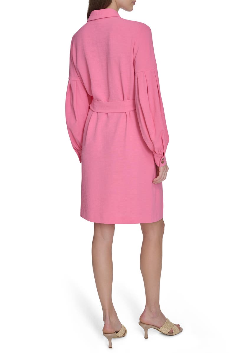 Calvin Klein Long Sleeve Gauze Shirtdress, Alternate, color, Azalea