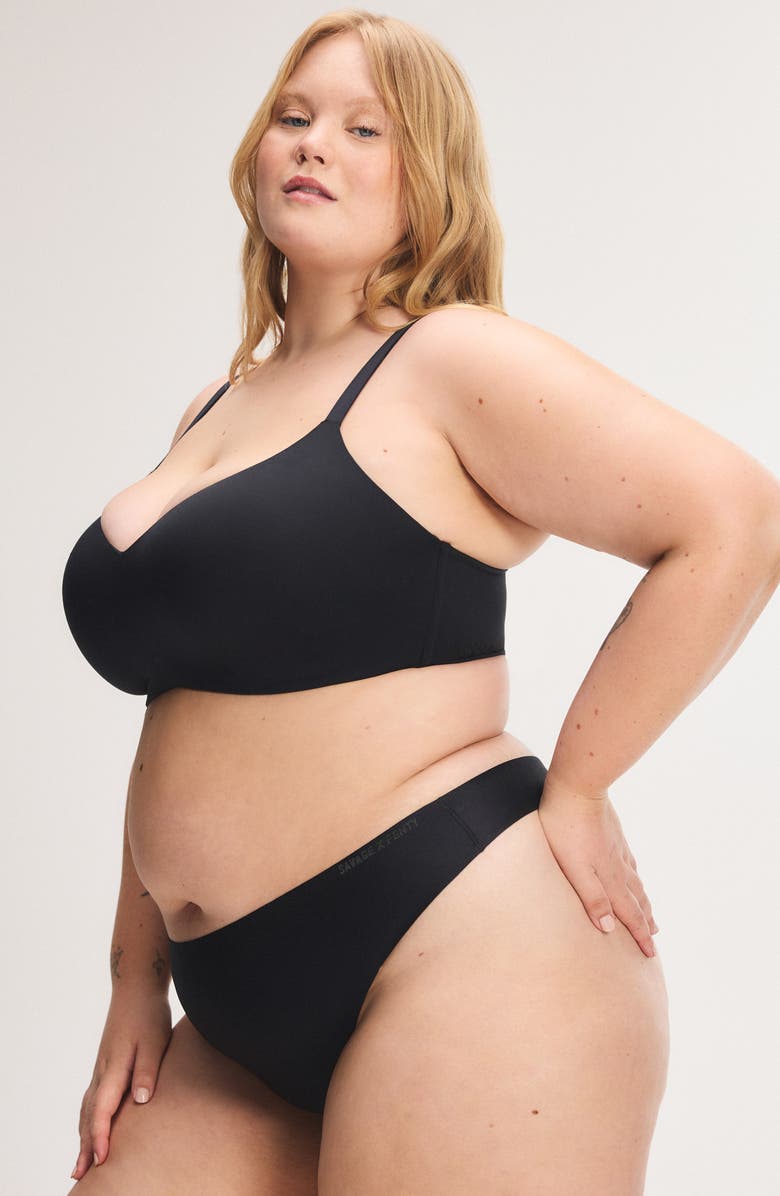 SAVAGE X FENTY Soft N' Savage Wireless Push-Up Bra, Alternate, color, Black Caviar