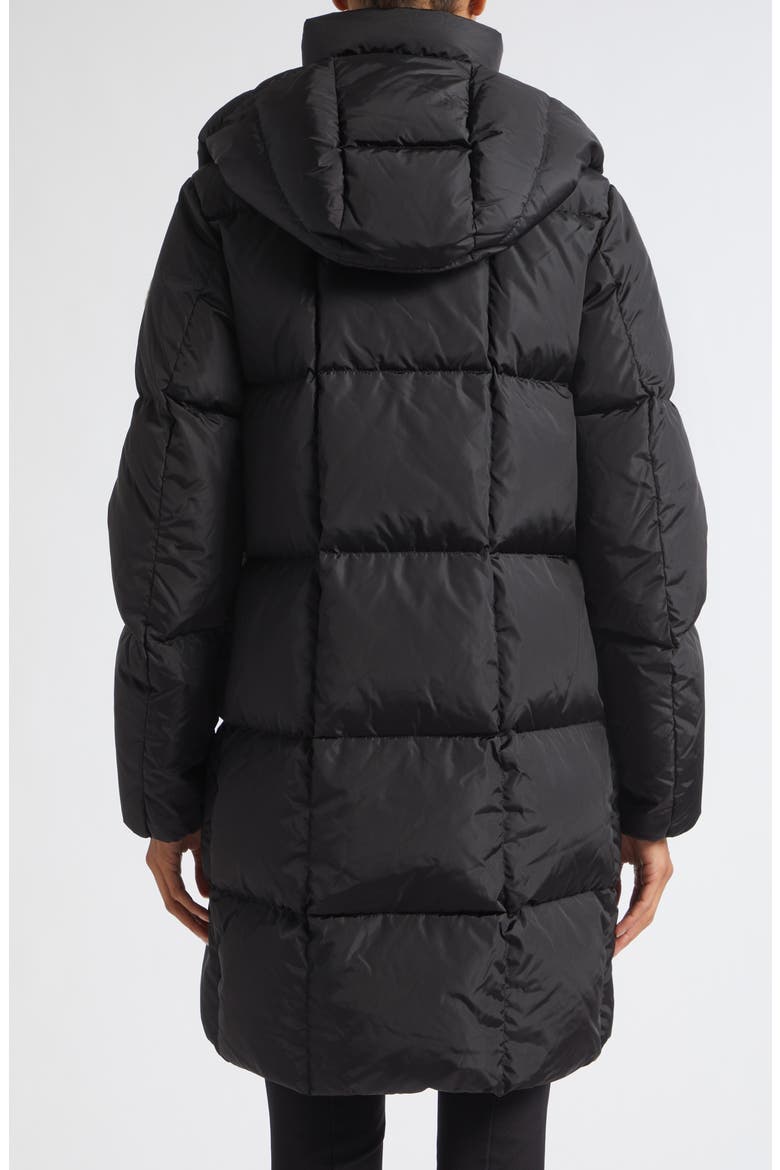 Litte Long Water Repellent Quilted Down Coat, Alternate, color, BLACK