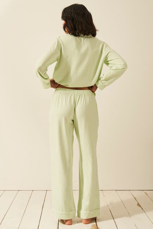 Stripe & Stare Ecovero Pyjama Bottoms In Green