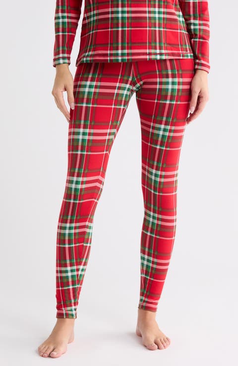 Plaid Fleece Insulated Full Length Leggings