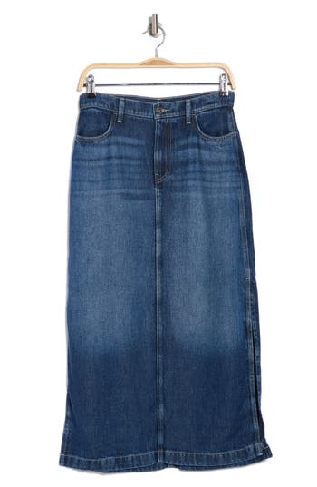 7 For All Mankind Mia Denim Midi Skirt In Wayne