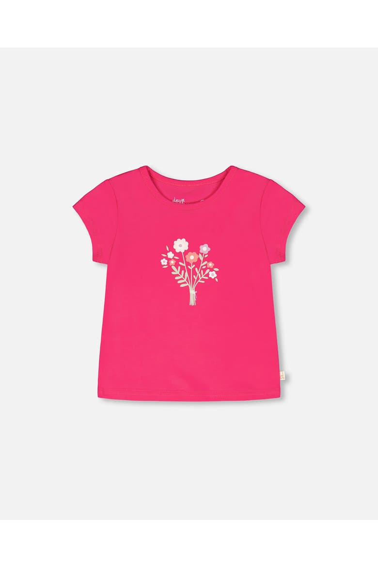 Organic Cotton Jersey Short Sleeve Floral T-Shirt, Main, color, Pink