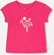 Deux par Deux Organic Cotton Jersey Short Sleeve Floral T-Shirt