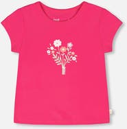 Deux par Deux Organic Cotton Jersey Short Sleeve Floral T-Shirt