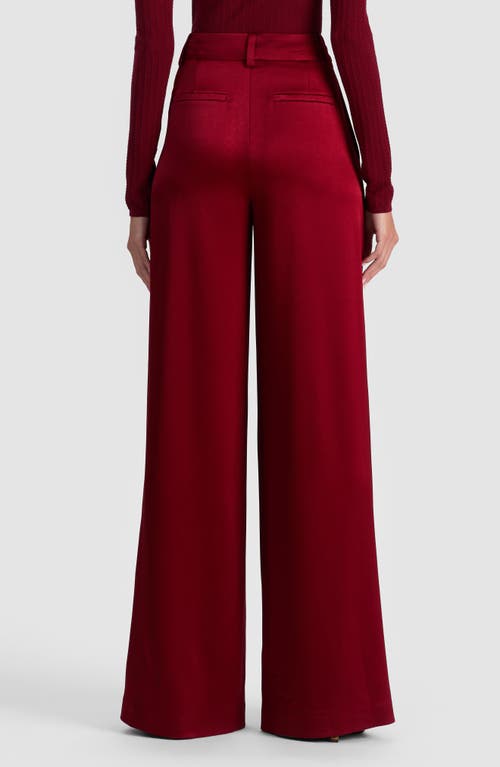Alice And Olivia Kennedy Pleated Wide Leg Pants In Red