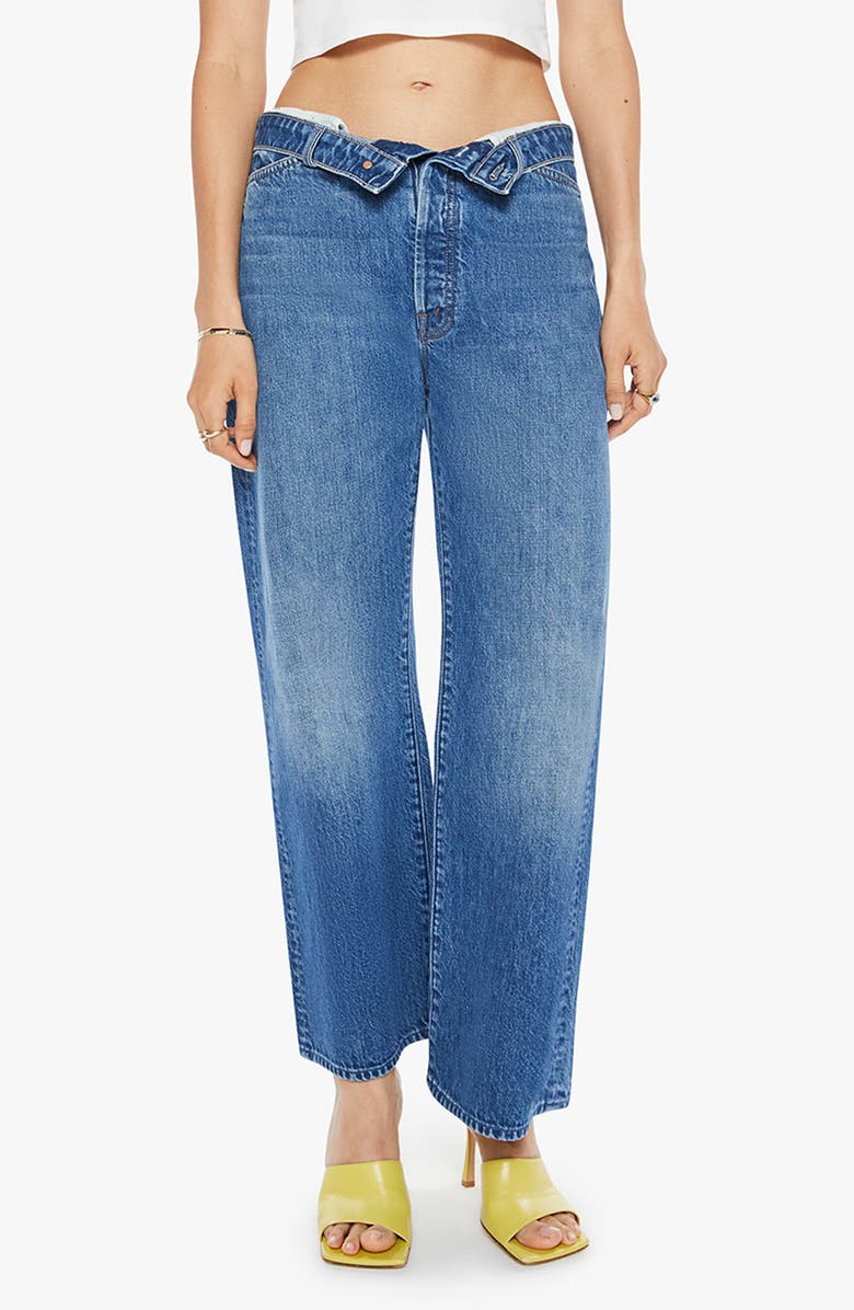 MOTHER The Foldover Dodger Sneak Crop Wide Leg Jeans, Main, color, No Shirt No Shoes No Service
