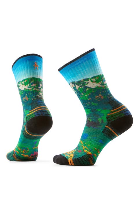 Hike Targeted Cushion Mountain Lake Crew Socks