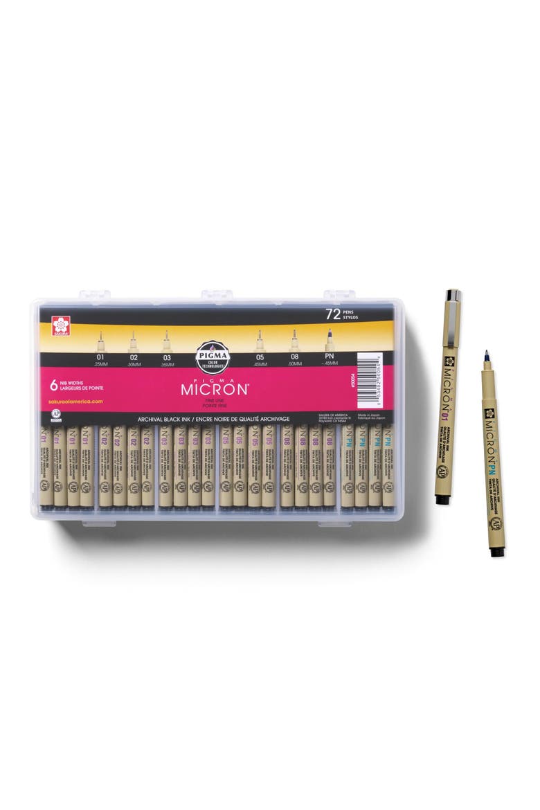 Pigma Micron Fineliner Pens, Black, Classroom Set, 72 Pack, Main, color, Green