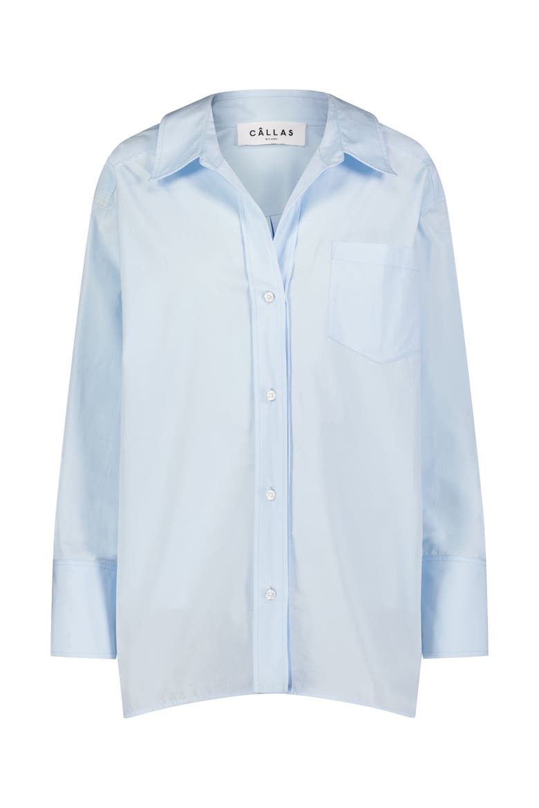 Petra Cotton Poplin Boyfriend Oversize Shirt, Main, color, Blue