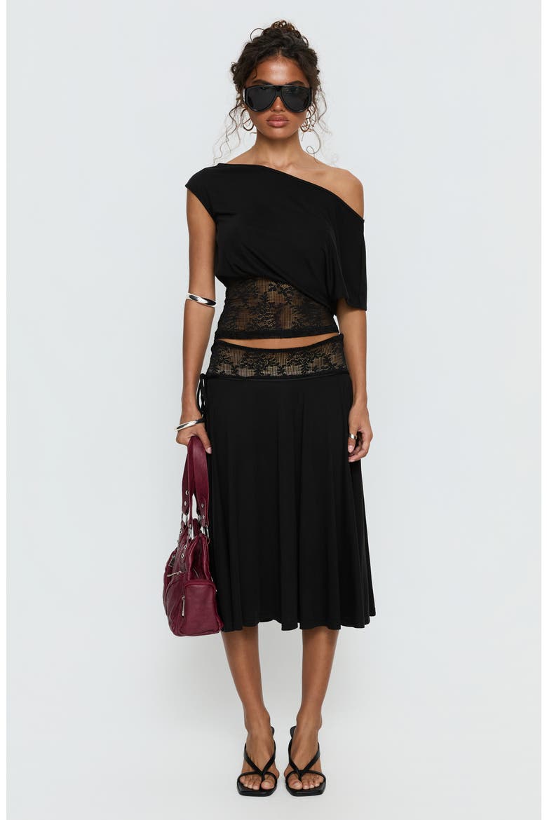 Marienna Lace Midi Skirt, Alternate, color, BLACK