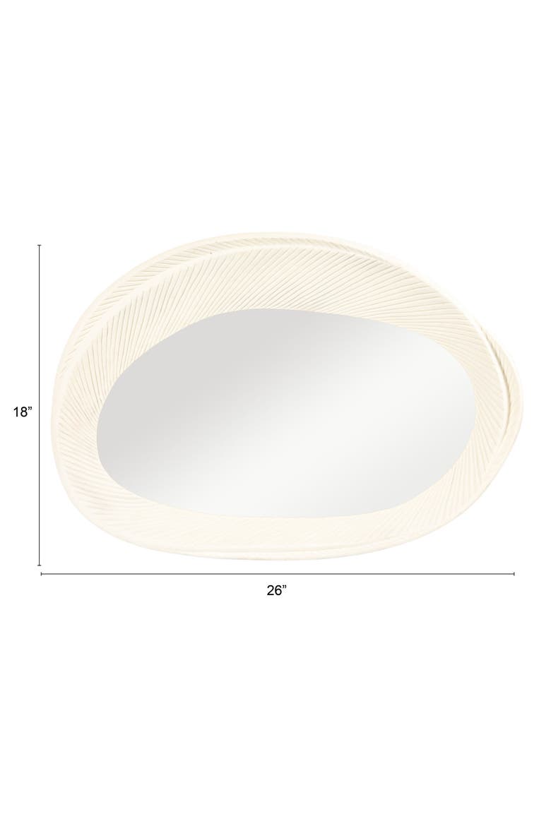 Resin Framed Wall Mirror, Antique White, Alternate, color, White