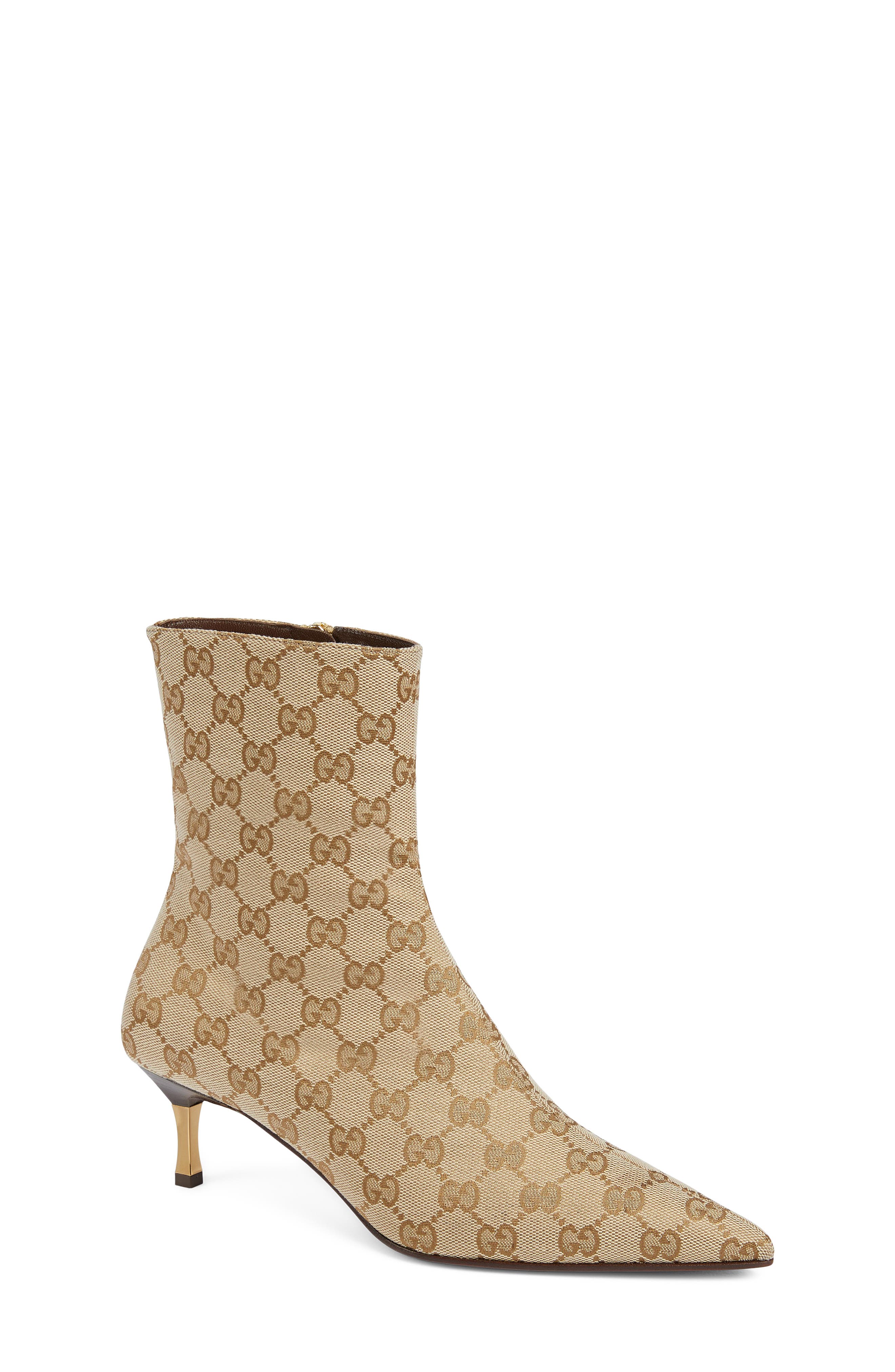 Gucci Trinity Bootie, Main, color, 9167 Vintage Sand/ Dark Brown